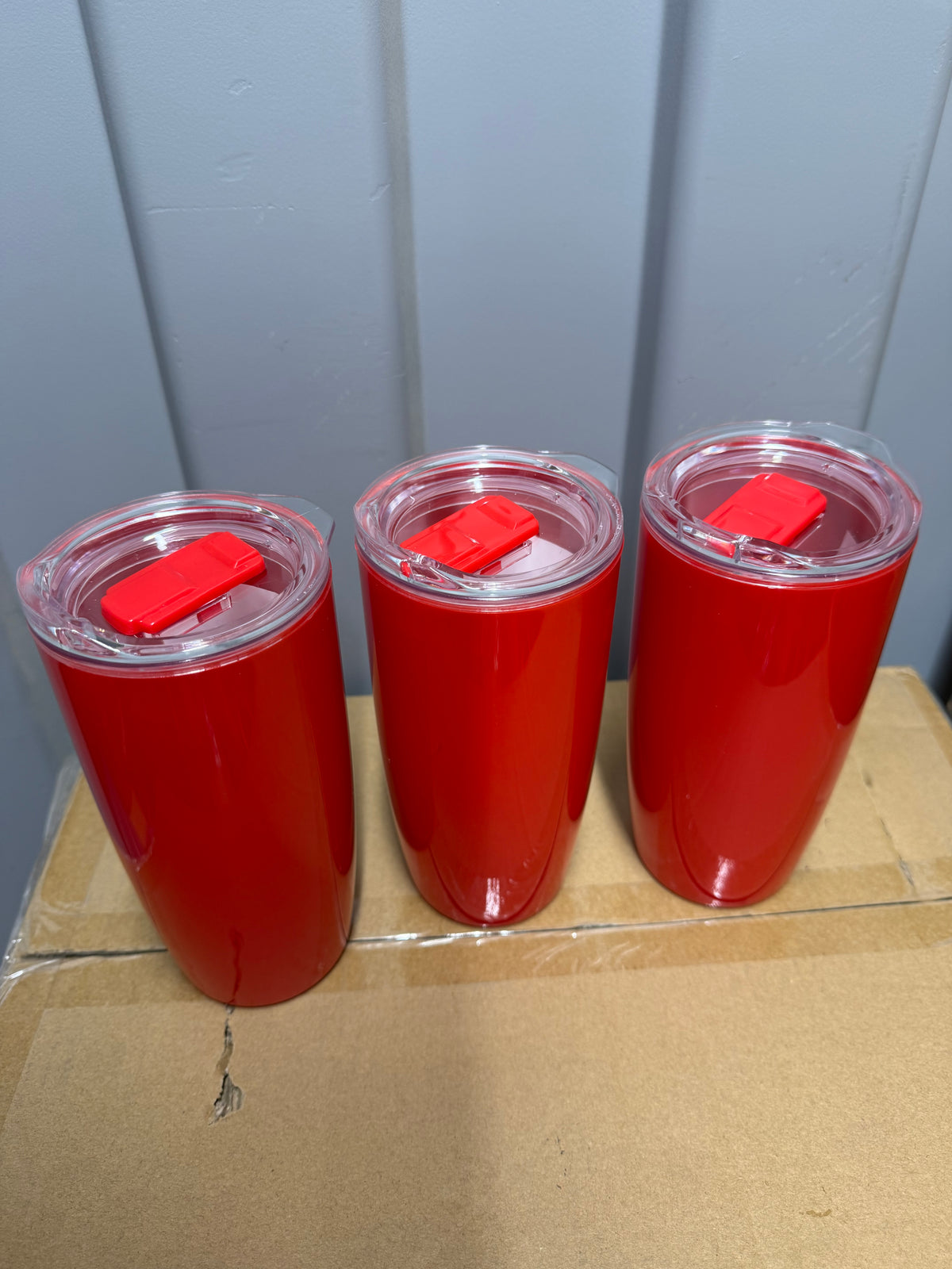 3X Red Coffee Mug Cup Flask 530 ML Leakproof Insulated Thermal Travel Tumbler