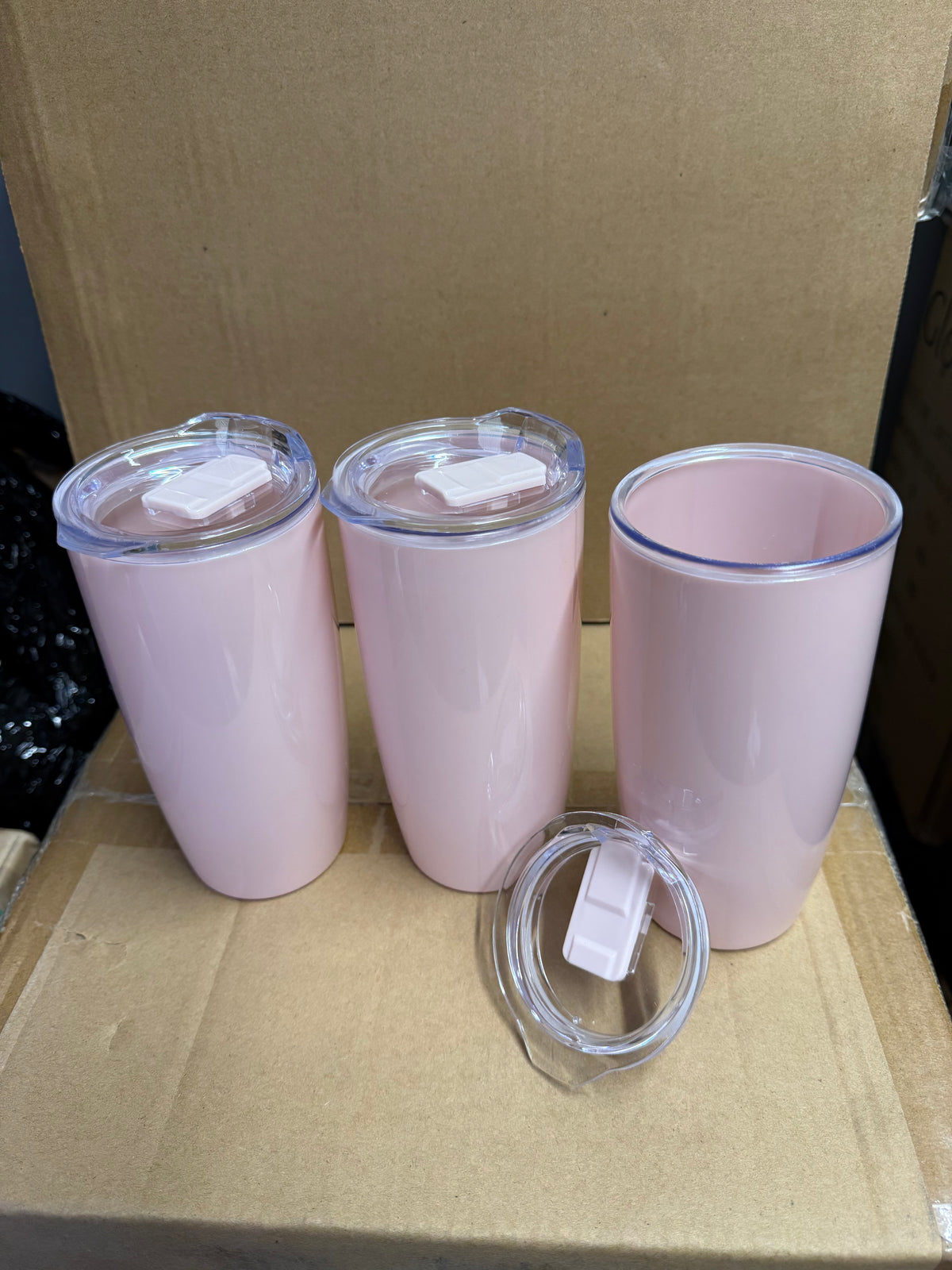 3 pack - 530ml (19oz) double walled plastic tumblers