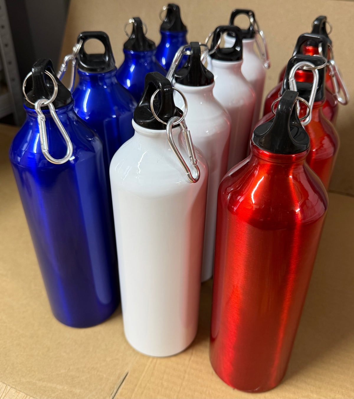 Bundle of 12 750ml Aluminium Sports Bottles