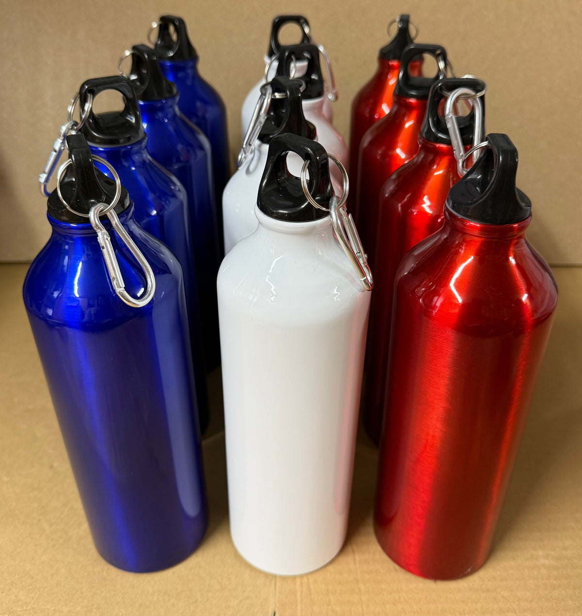 Bundle of 12 750ml Aluminium Sports Bottles