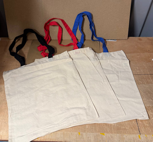 100% natural cotton 6oz bag with coloured handles