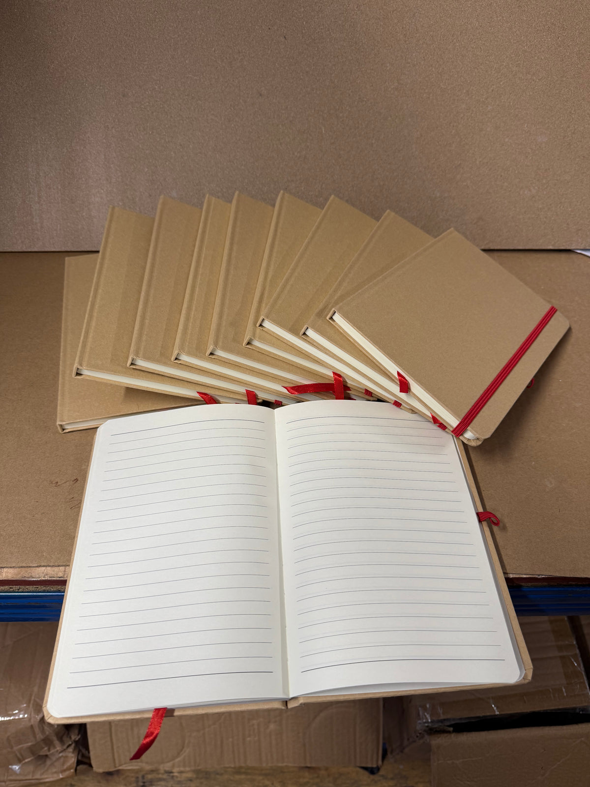 Bundle of 10x A5 hardback notebooks with coloured closure