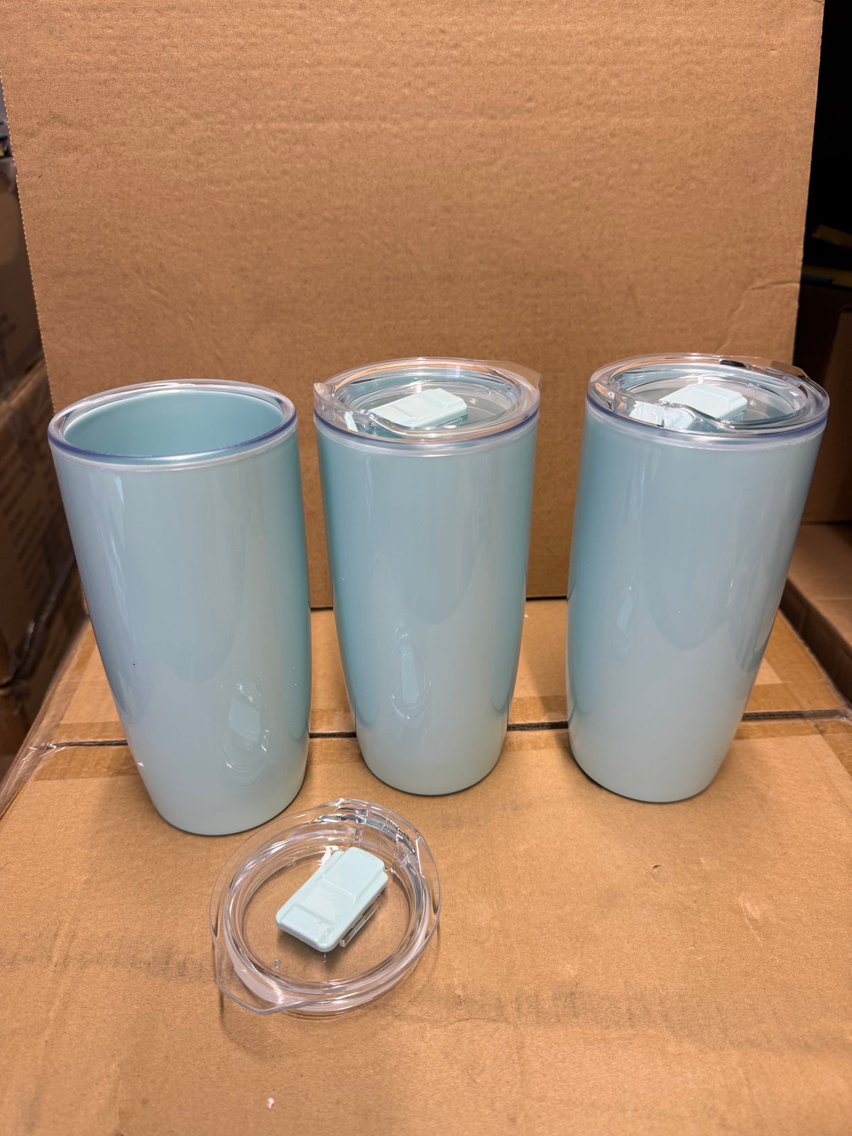 Wholesale Joblot Box Of 36 Light Blue 530ml Plastic Tumblers