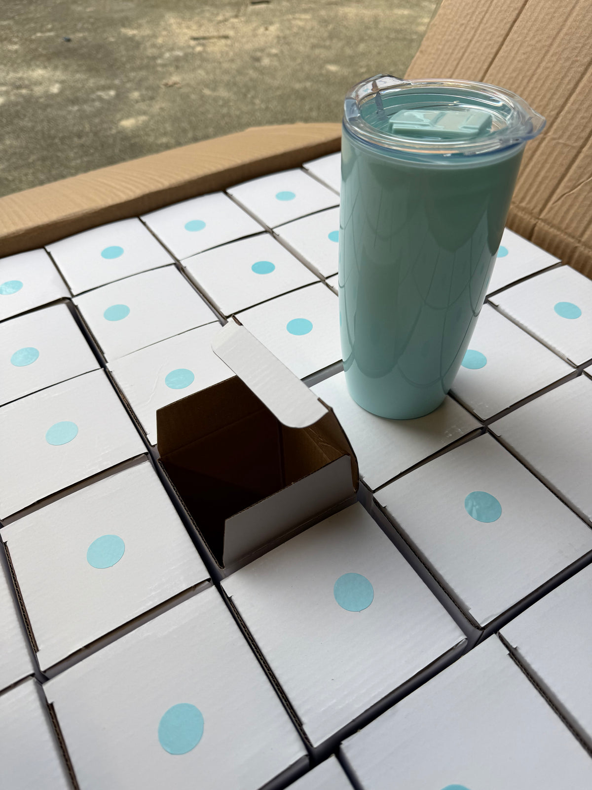 Wholesale Joblot Box Of 36 Light Blue 530ml Plastic Tumblers