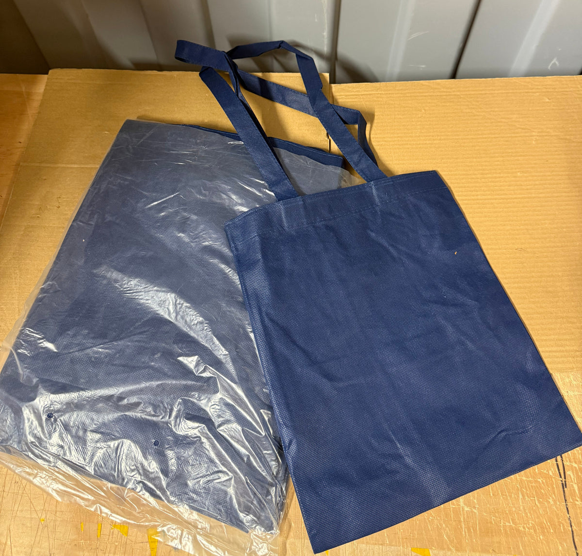 80g non-woven navy shoulder bags with long handles