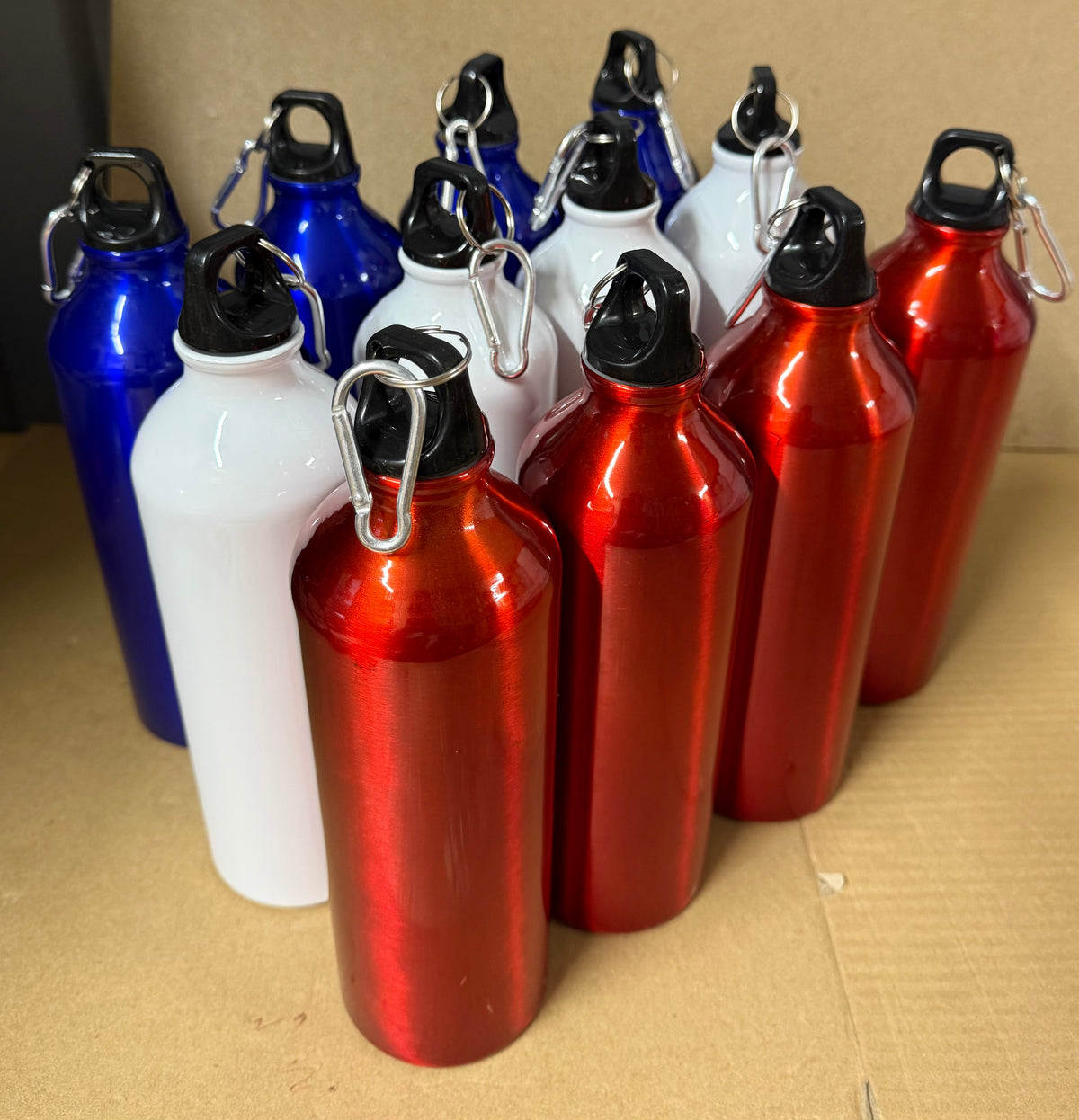 Bundle of 12 750ml Aluminium Sports Bottles
