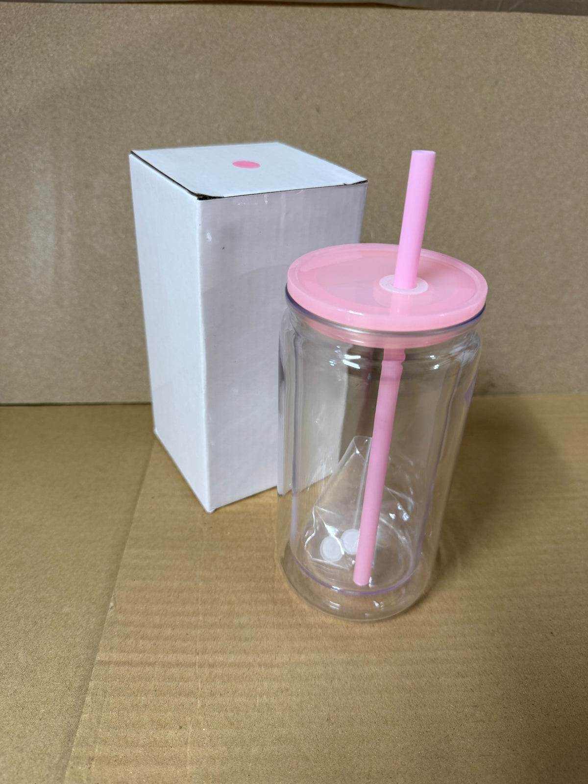 16oz double walled plastic snow globe tumblers pre drilled