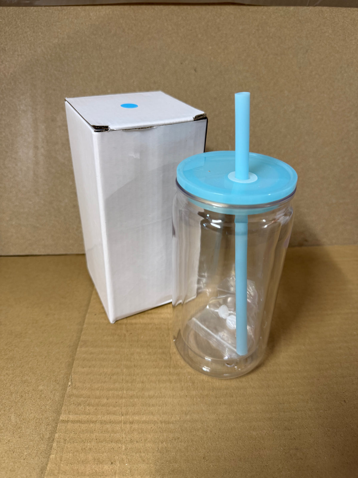 16oz double walled plastic snow globe tumblers pre drilled